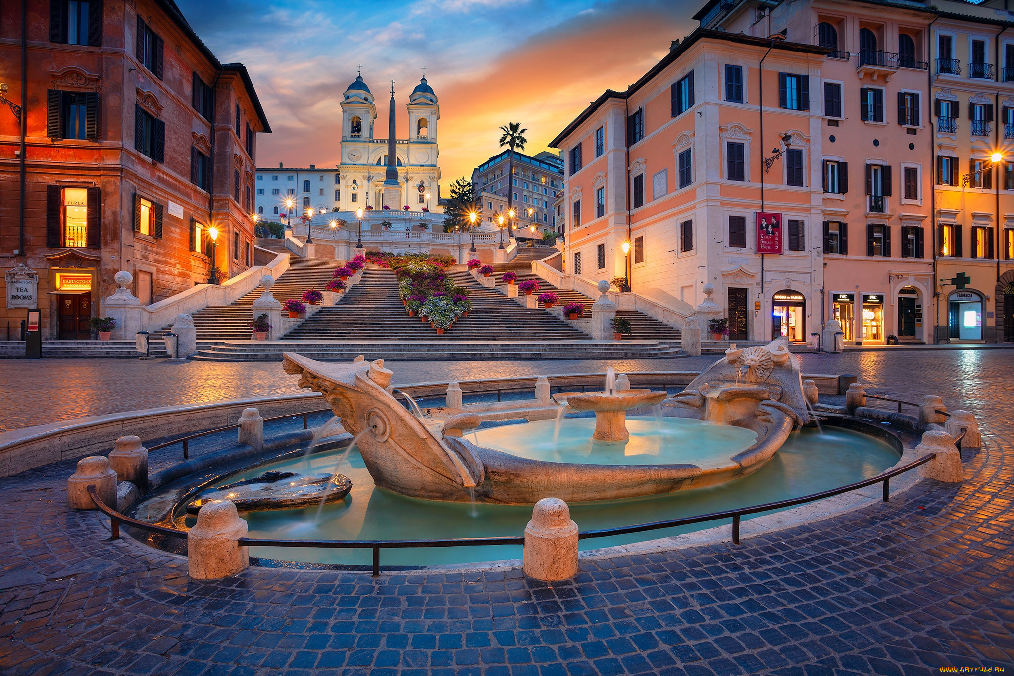 , ,   , , italy, , , , fontana, della, barcaccia, , rome, church, of, trinit, dei, monti, , --, , , , spanish, steps, , piazza, di, spagna